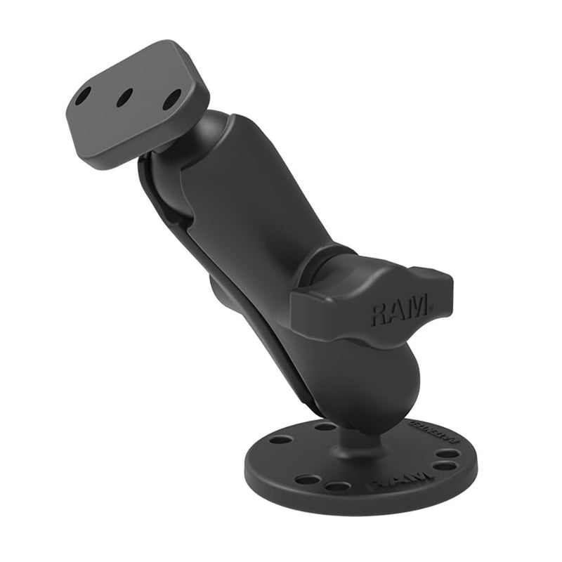 RAM Mounts RAM-B-138U Double Ball Drill-Down Mount with Diamond Plate with Medium Arm - Image 1